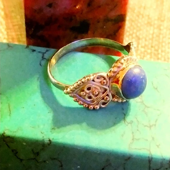 🔥NWT--LAPIS LAZULI. HEARTS ON THE SHOULDERS, STERLING SILVER. SIZE- 10